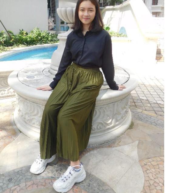 ✹ [] CELANA KULOT PLISKET BAHAN HYGET SUPER PREMIUM ❀