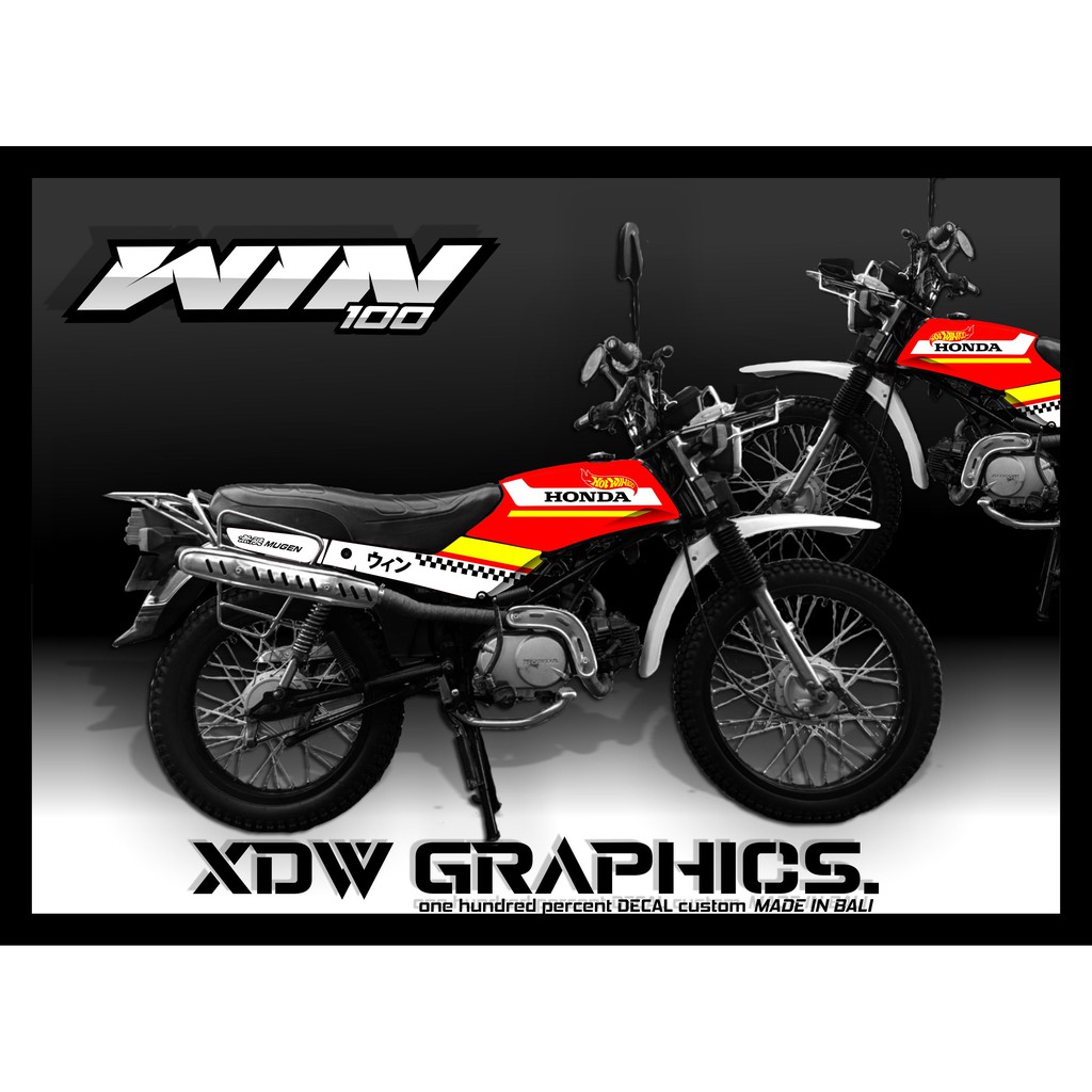 Stiker honda win 100 variasi motif jepang hotwheels