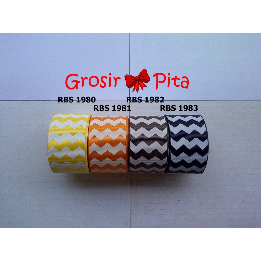 

(25 yard) Pita Grosgrain Motif Zigzag RBS 1980,1981,1982,1983 | Toko Bahan Craft | Grosir Pita