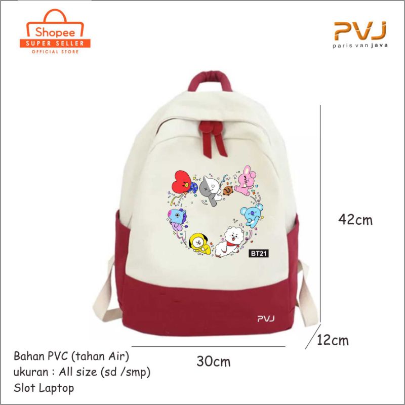 Tas Ransel Anak Perempuan BT21 Tas Sekolah Style Korea