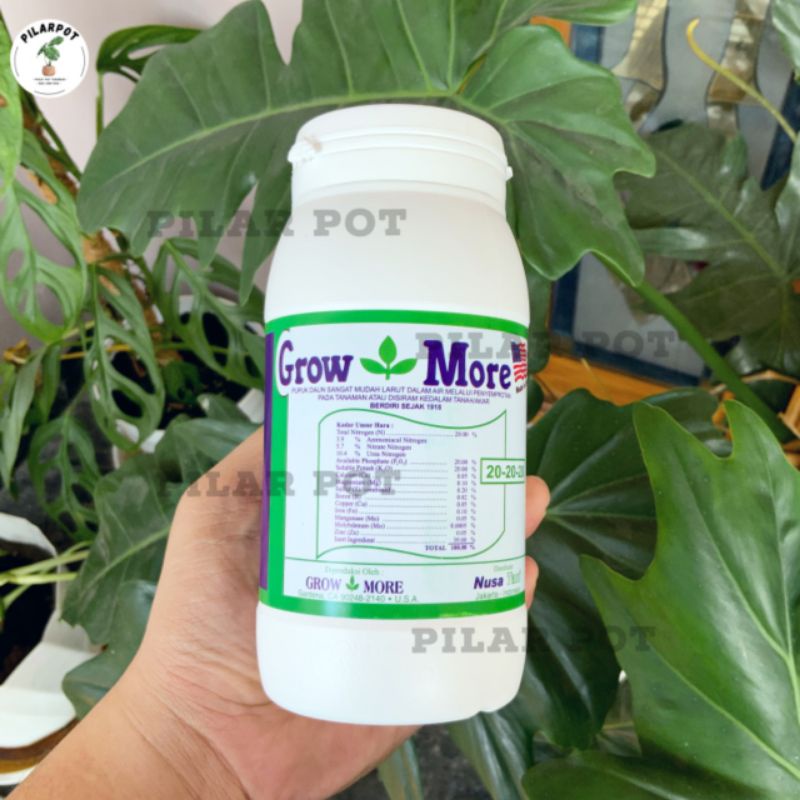 pupuk nutrisi npk GROWMORE 20-20-20 untuk buah,bunga,daun dan akar (454gr) - GROWMORE BOTOL 20-20-20 SEIMBANG