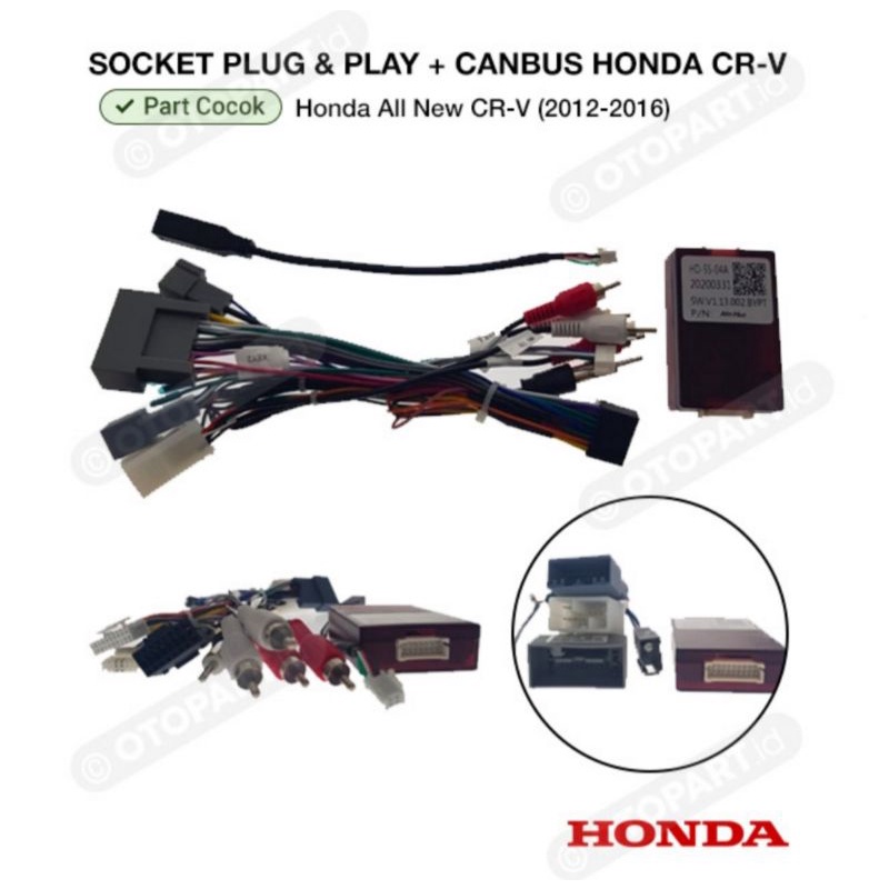 Soket Head Unit Android CRV + CANBUS Stering Wheel Honda CRV 2012 CRV 2013 CRV 2014 CRV 2015