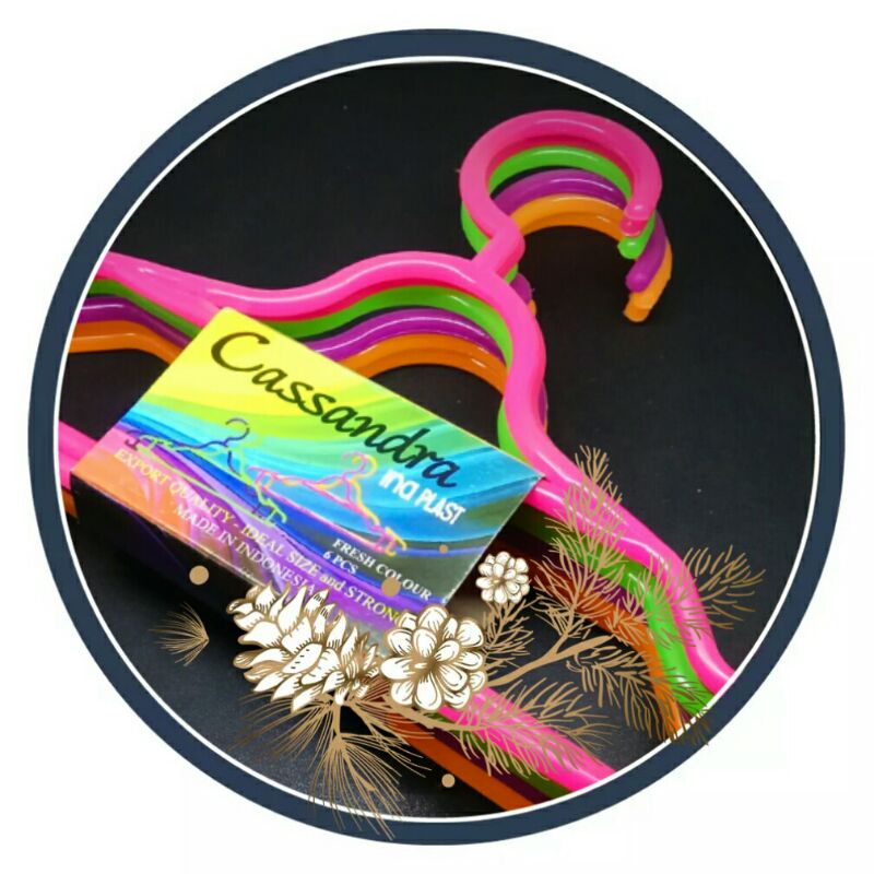 Hanger plastik warna candy anti pudar [6 biji]