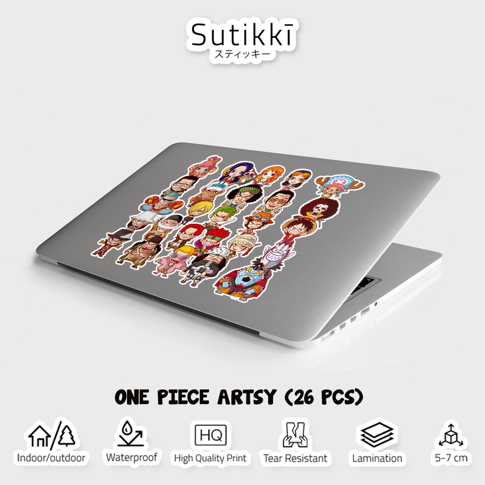 Sutikki | Sticker Pack One Piece Character Chibi Cibi Mini Karakter Artsy Stiker Laptop Vinyl