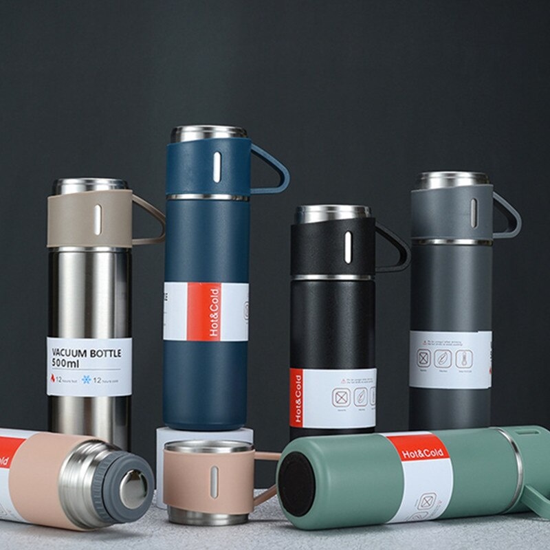 Set Termos Sultan 3 in 1 Termos Mini Vacuum Flask 500ml Botol Stainless Steel