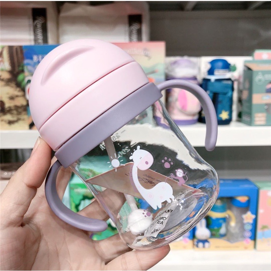 Botol Minum Bayi Gelas Anak Balita Training Cup Baby 280ml Dengan 3 Karakter Lucu B254 Sippy Cup 2121-BTL CUTE SIPPY PINK