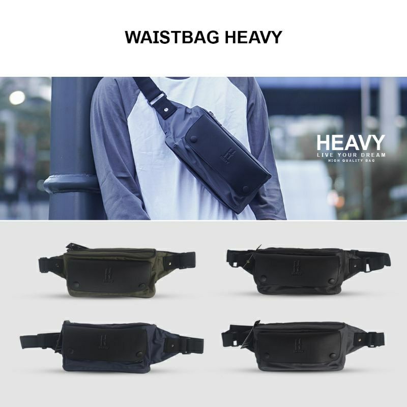 TAS SELEMPANG PRIA HEAVY.BAG. WAIST BAG HEAVY( WATERPROOF) anti air