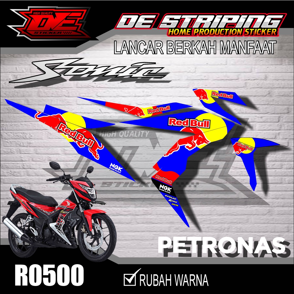 Striping Variasi Sonic Motif Redbull Racing keren Semi Full R0500