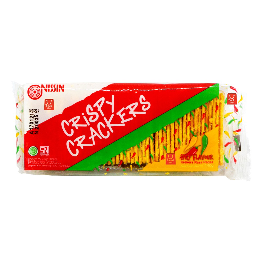 

PACK Nissin Crispy Crackers Spicy Biskuit Krekers Rasa Pedas - 140gr