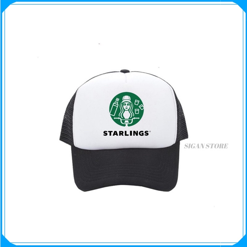 Topi Trucker STARLINGS - HITAM PUTIH