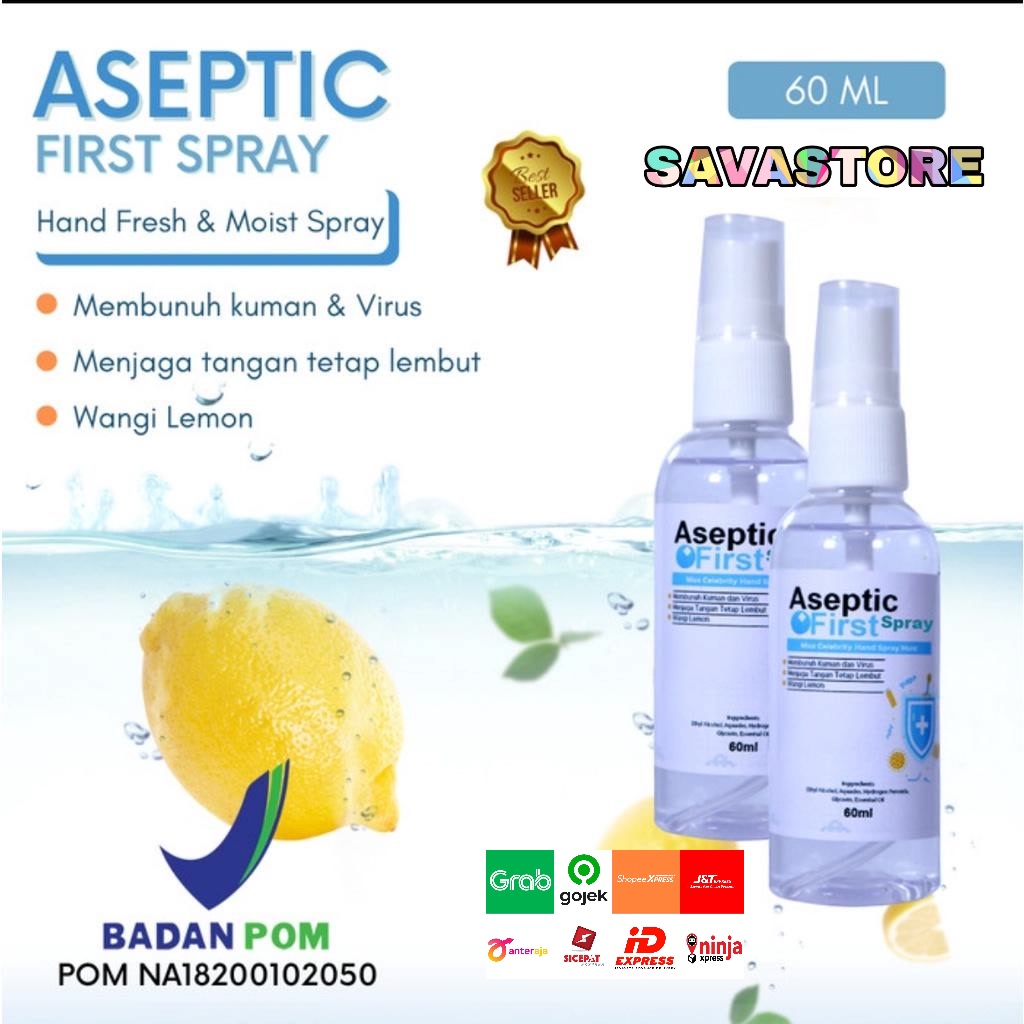 HAND SANITIZER CAIR SPRAY ASEPTIC FIRST HAND FRESH KEMASAN SPRAY 60ML