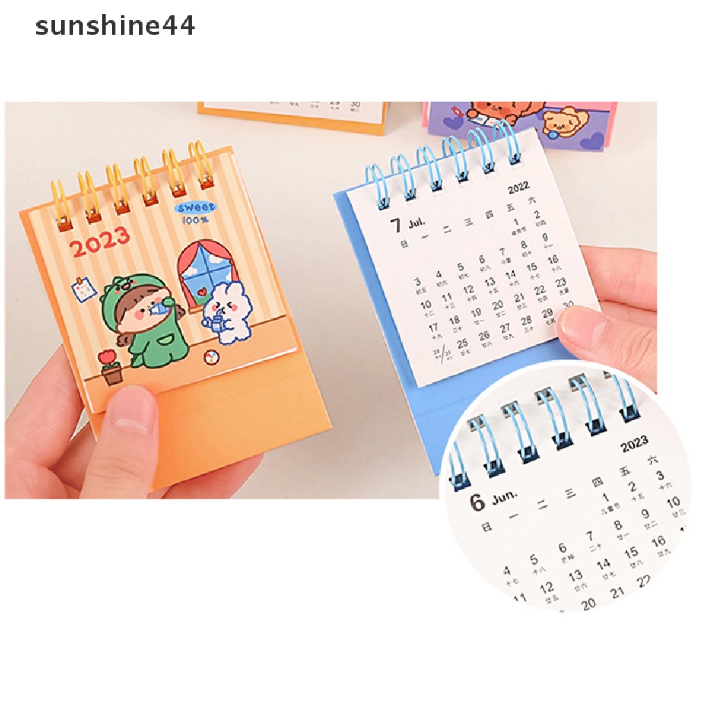 Sunshine 2023 Kalender Meja Mini Motif Kartun Lucu Untuk Dekorasi Sekolah