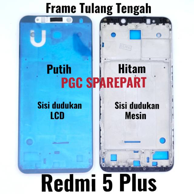 Original Frame Tulang Tengah Xiaomi Redmi 5 Plus / Redmi 5+ / Redmi 5plus / Redmi5 Plus - Bezzel Bejel Bezel Tempat Dudukan LCD &amp; Mesin