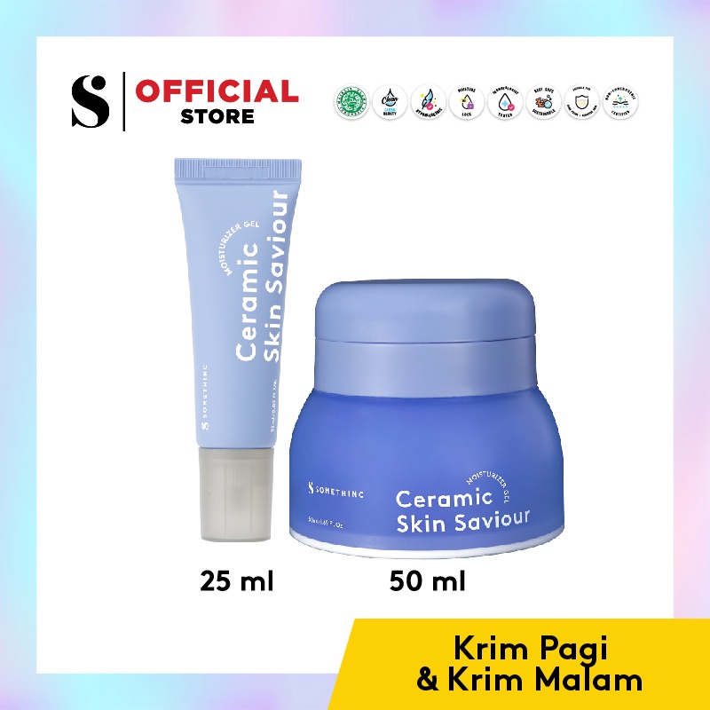 READY❤ [ORIGINAL⭐]  SOMETHINC Ceramic Skin Saviour Moisturizer Gel - Pelembap Krim Siang dan Malam