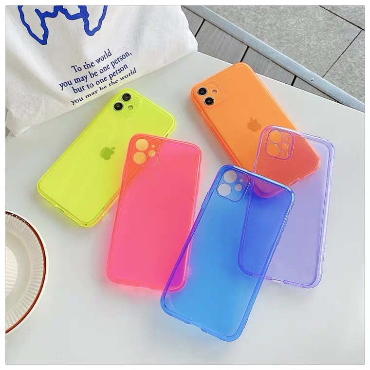 Warna neon TPU case IPhone 11ProMax  Casing  iPhone 6 / 7 / 8 Plus X / XS / XR / Max iPhone Cover