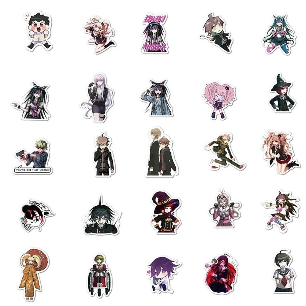 Lanfy Danganronpa Stiker Decals DIY Scrapbooking Laptop Perekat Diri Alat Tulis Stiker Kartun Graffiti Stiker