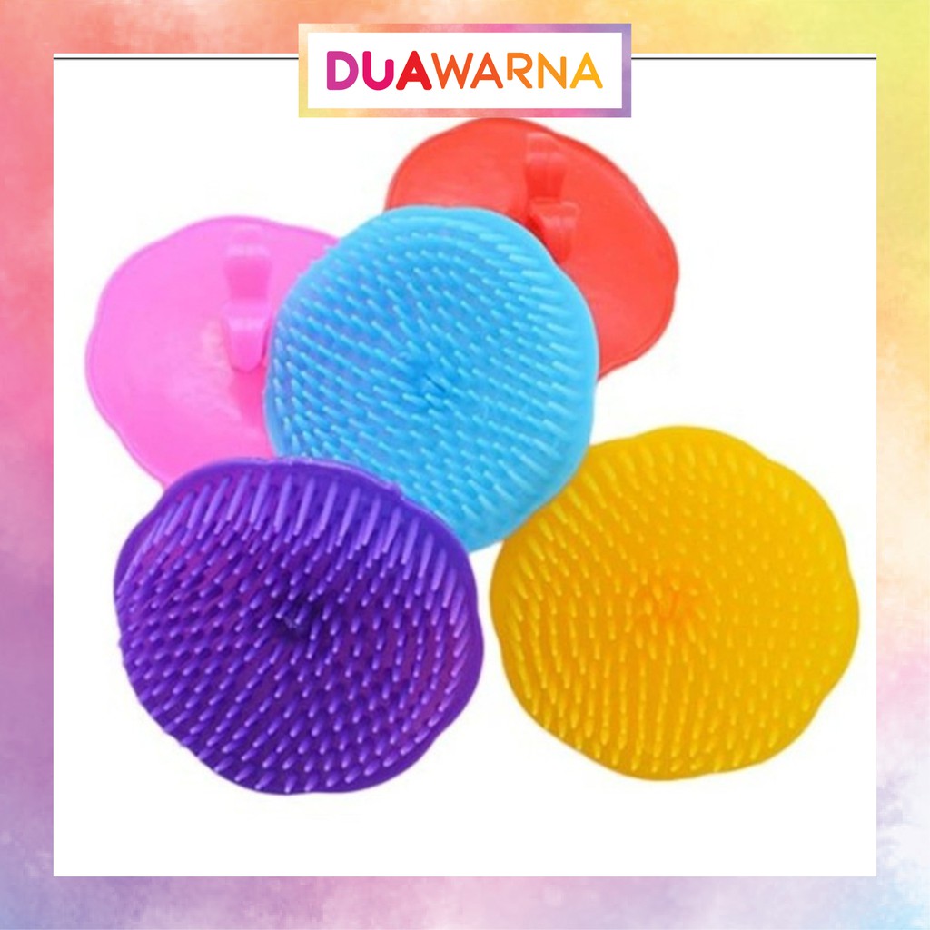 DuaWarna Sisir Keramas Bulat Flexible Alat Untuk Pangkas Rambut Salon Sikat Keramas Ketombe TY031