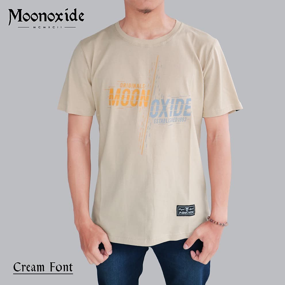  KAOS  DISTRO  TSHIRT COTTON  COMBED  30S  MOONOXIDE CREAM CALM 
