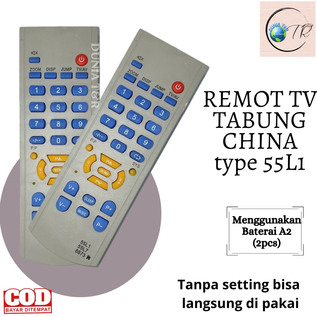 Remot Remote 55L1 TV Tabung Pengganti mesin CHINA