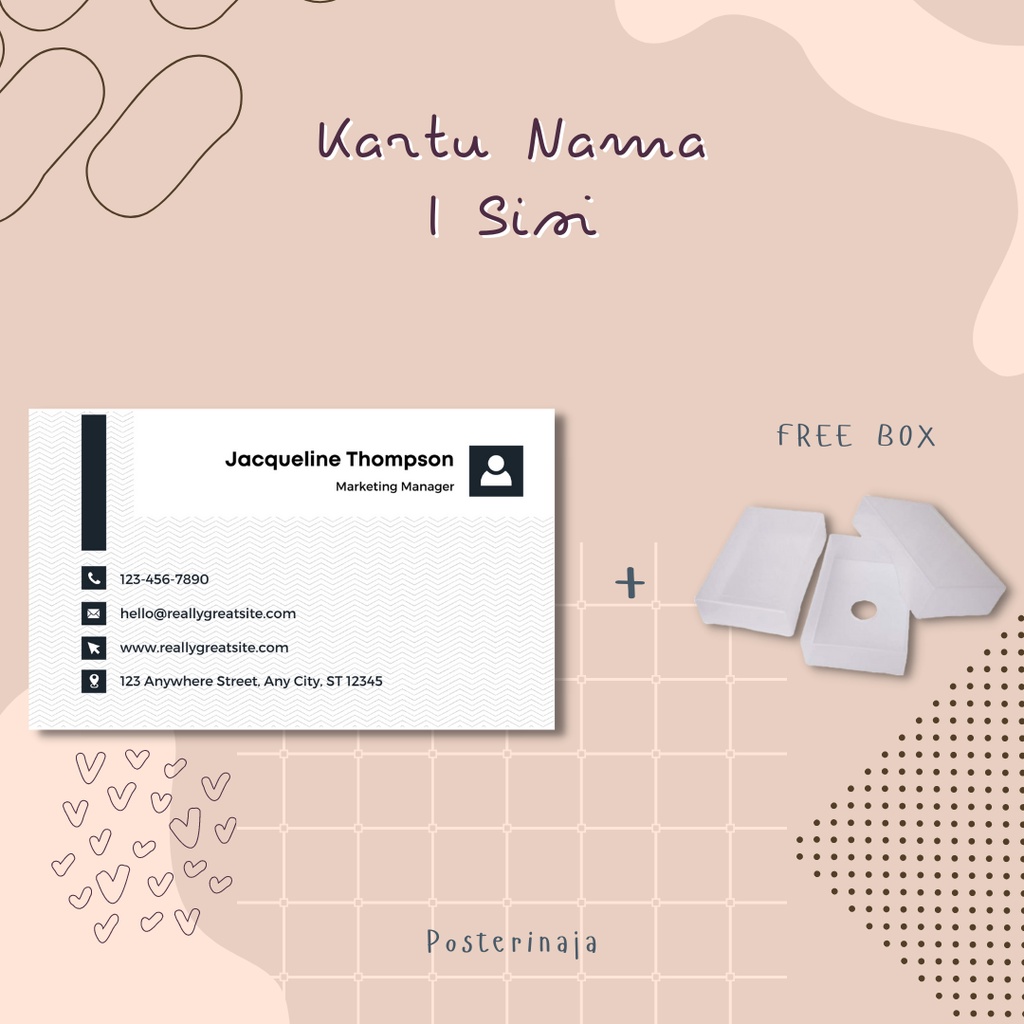 

Custom Kustom Cetak Kartu Nama untuk Bisnis Name Card 1 Sisi isi 100 pcs FREE BOX