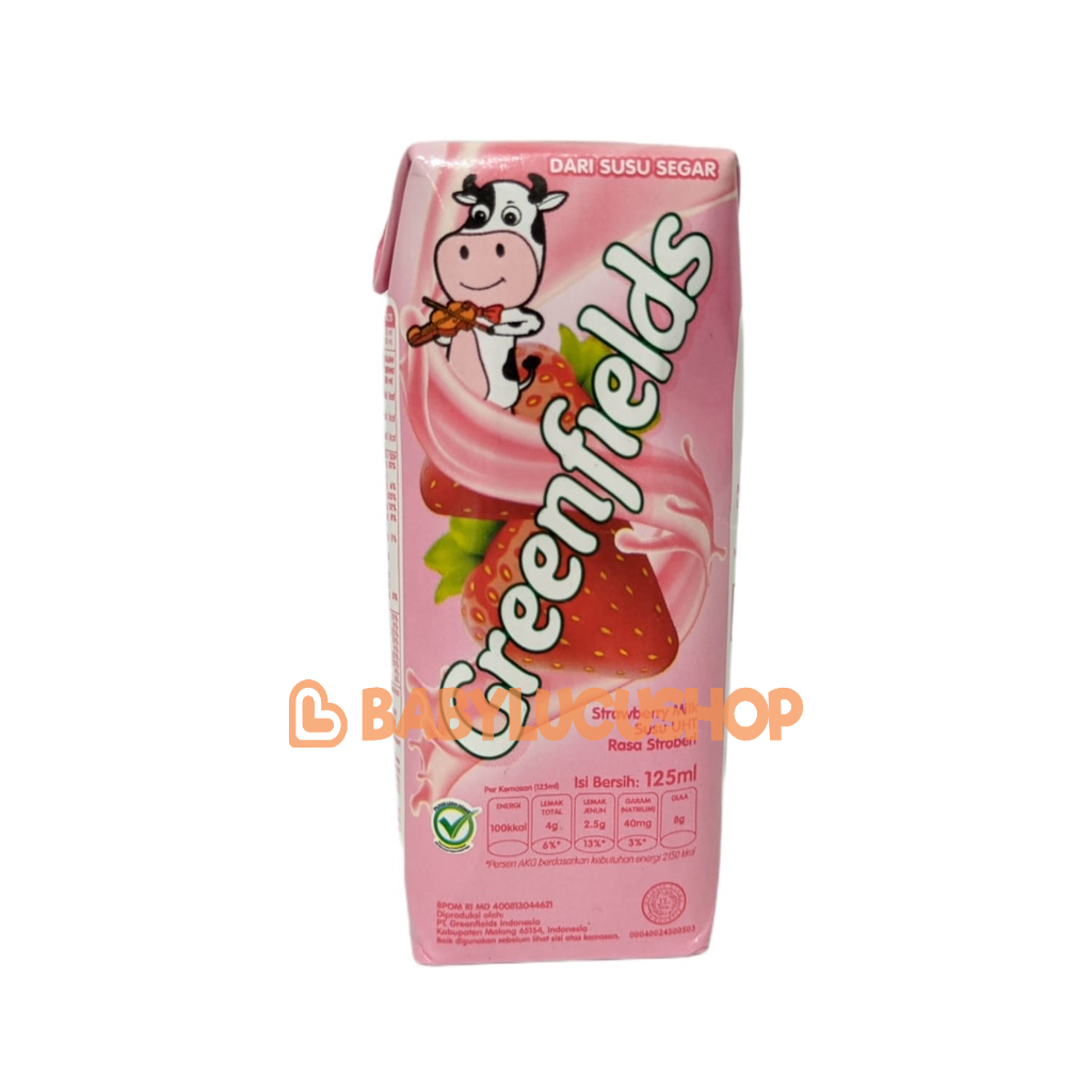 Susu Greenfields UHT 125ml Full Cream Cokelat Strawberry Milk Greenfield 1 PCS