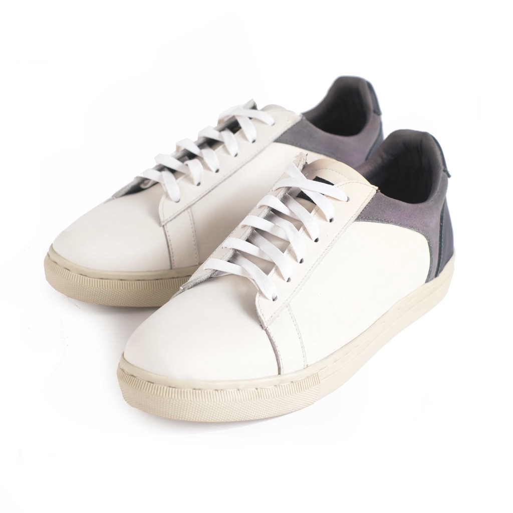 Sepatu Sneakers Kulit Pria - Winshor - Onyx - White Grey Navy