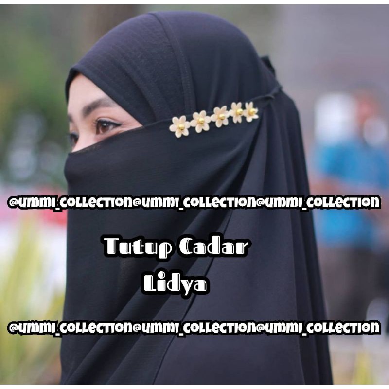Tutup Cadar Bunga Lidya | Cadar Niqob Temboro jetblack