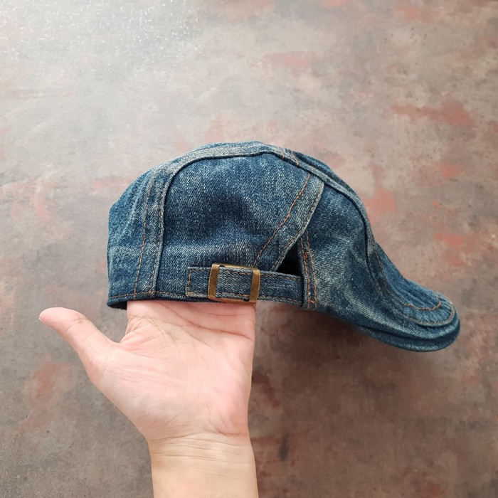 Topi Pria Import Retro White Hype Not Offwhite Original Ny Rl338  QJ827 Topi Jeans Denim Flat Cap S