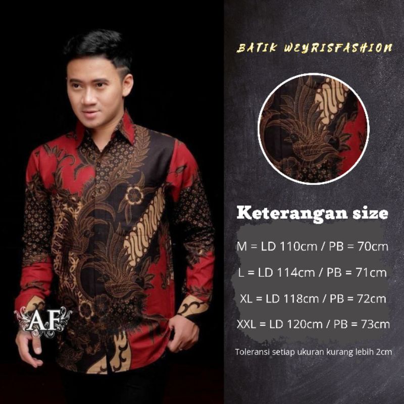 Kemeja Batik Pria Lengan Panjang Modern Baju Batik pria Lengan Panjang Regularfit Size M L XL XXL Batik Weyrisfashion Batik Pesta Batik Seragam Batik Kantor Batik Pria Bahan Katun