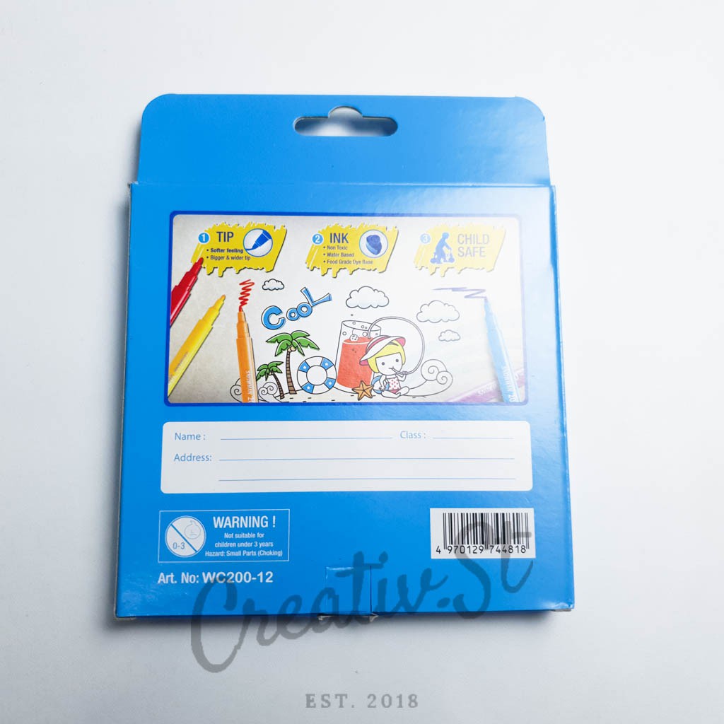 

HJK SNOWMAN Spidol Anak Watercolor 12 Warna Child Safe Wc200
