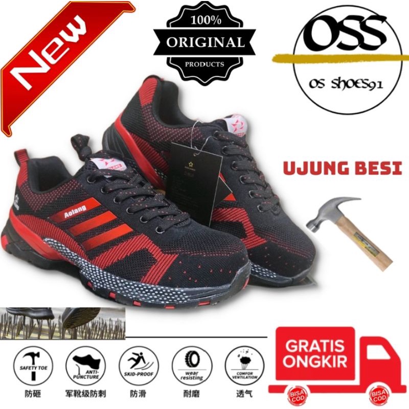 [HARGA PROMO] SEPATU SAFETY SPORTY AOLANG UJUNG BESI IMPORT