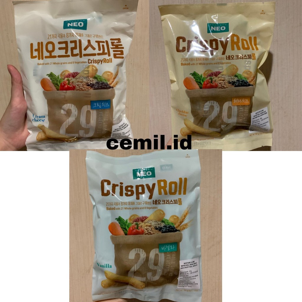 

[PACK] NEO Baked Crispy Roll Rasa Vanilla / Cream Cheese / Cheddar - Cemilan / Snack IMPORT KOREA