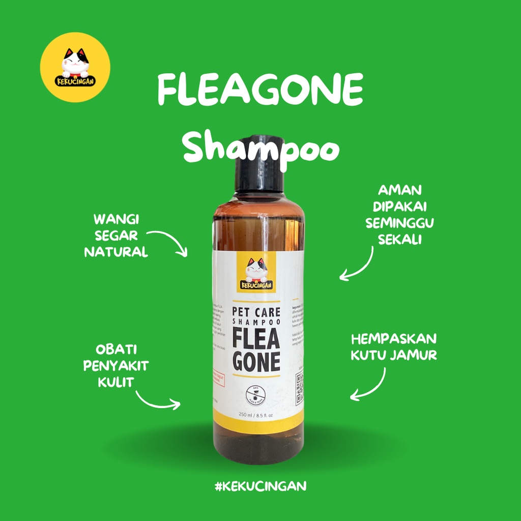 Flea Gone Shampoo Anti Kutu Jamur Penyakit Kulit Kucing Anjing Kitten