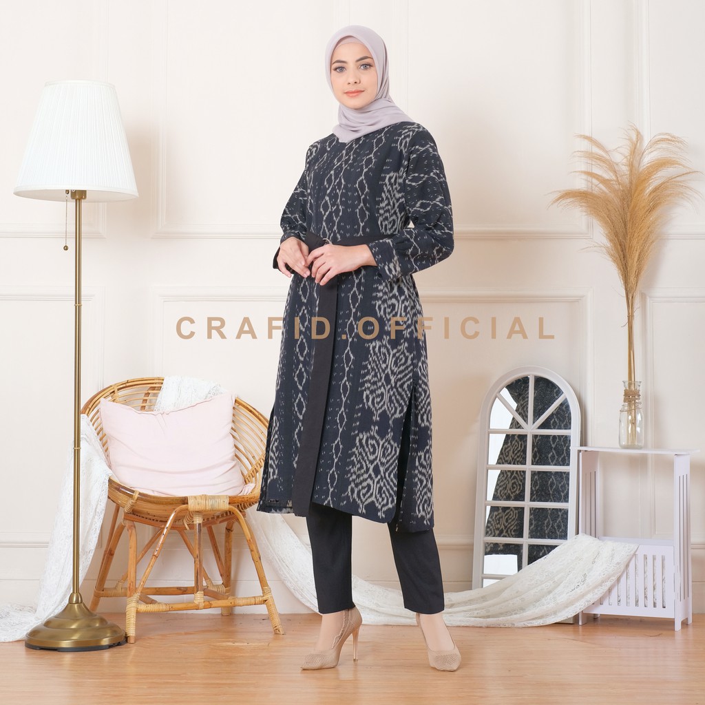 CRAFID QIANA Tunik Full Tenun 5 Motif