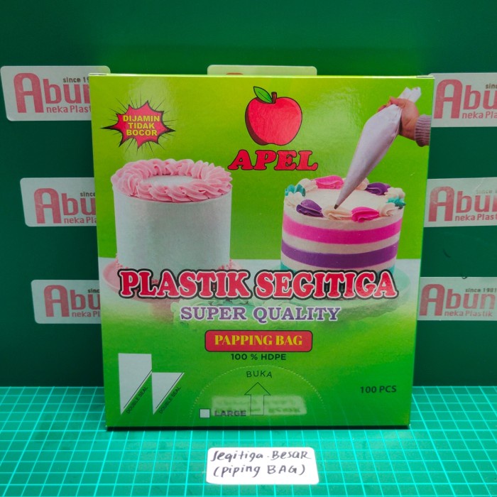 

KUE-PENGHIAS-ALAT- PLASTIK SEGITIGA (PIPING BAG) BESAR @100PCS -ALAT-PENGHIAS-KUE.