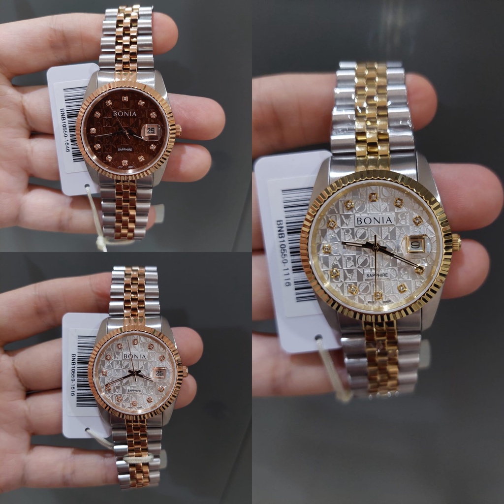 JAM PRIA BONIA BNB10550 SILVER KOMBINASI SAPPHIRE ORIGINAL ORI