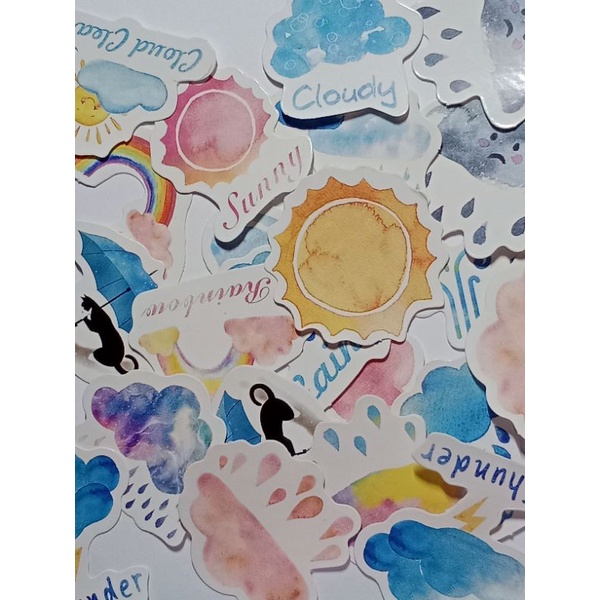 

sticker awan/rainbow/sticker glossy/sticker unik