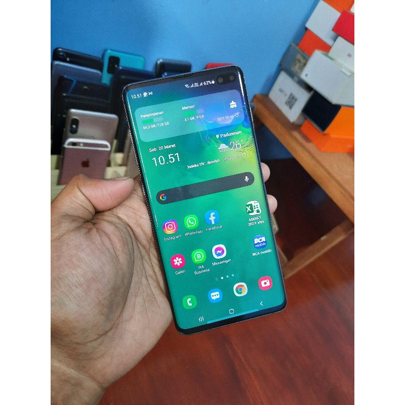 Handphone Hp Samsung Galaxy S10+ Plus 8/128 Resmi SEIN Second Seken Bekas Murah