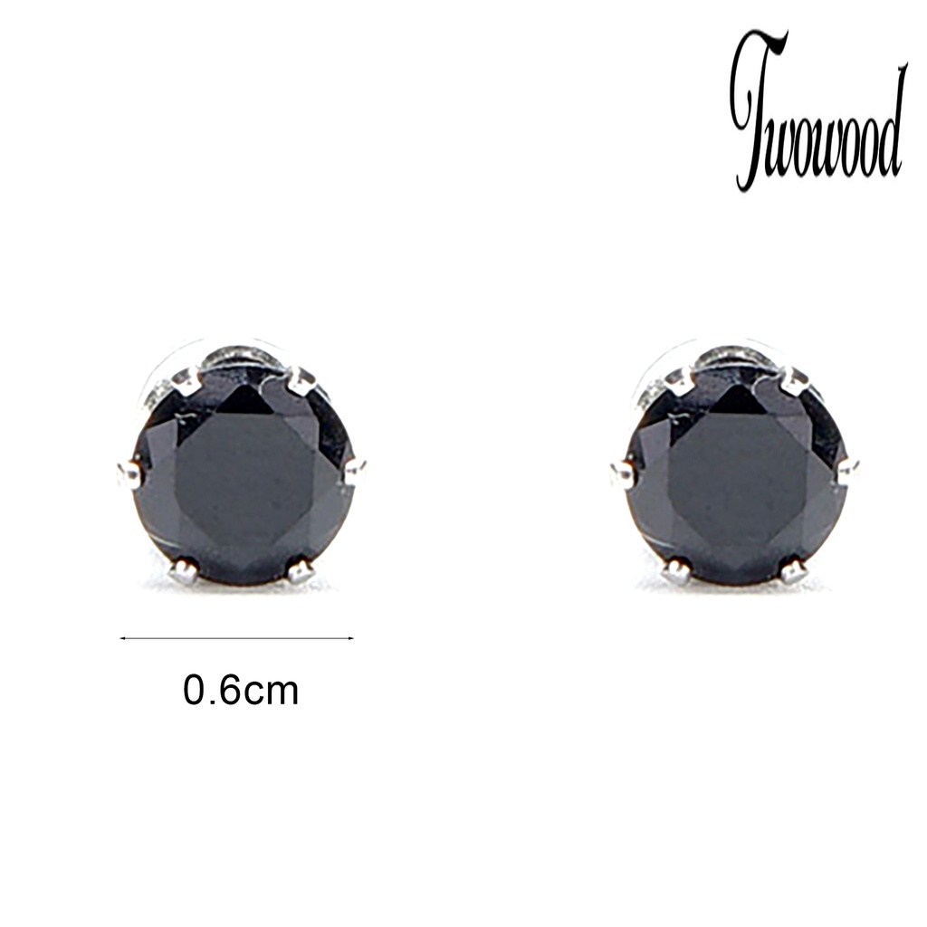 1 Pasang Anting Magnet Tanpa Tindik Bahan Cubic Zirconia Untuk Unisex