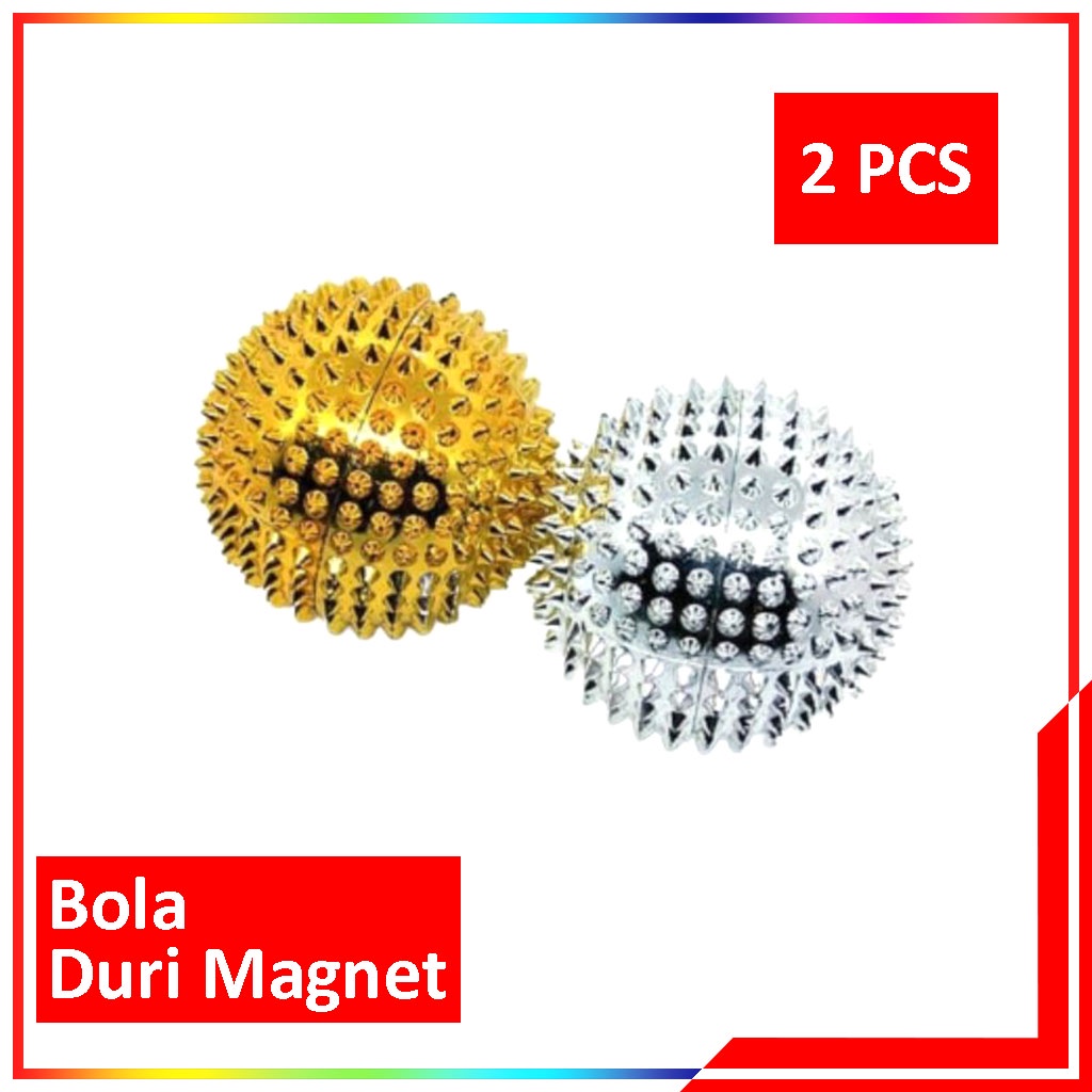 2 Pcs Bola Pijat Akupuntur Terapi Tangan / Bola Duri Magnet Refleksi Pijat Kesehatan Kecil - 2Pcs