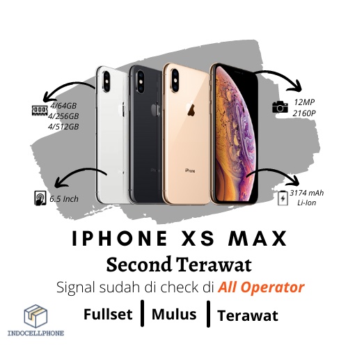 iPhone XS Max 64GB 256GB Fullset Second Original Mulus
