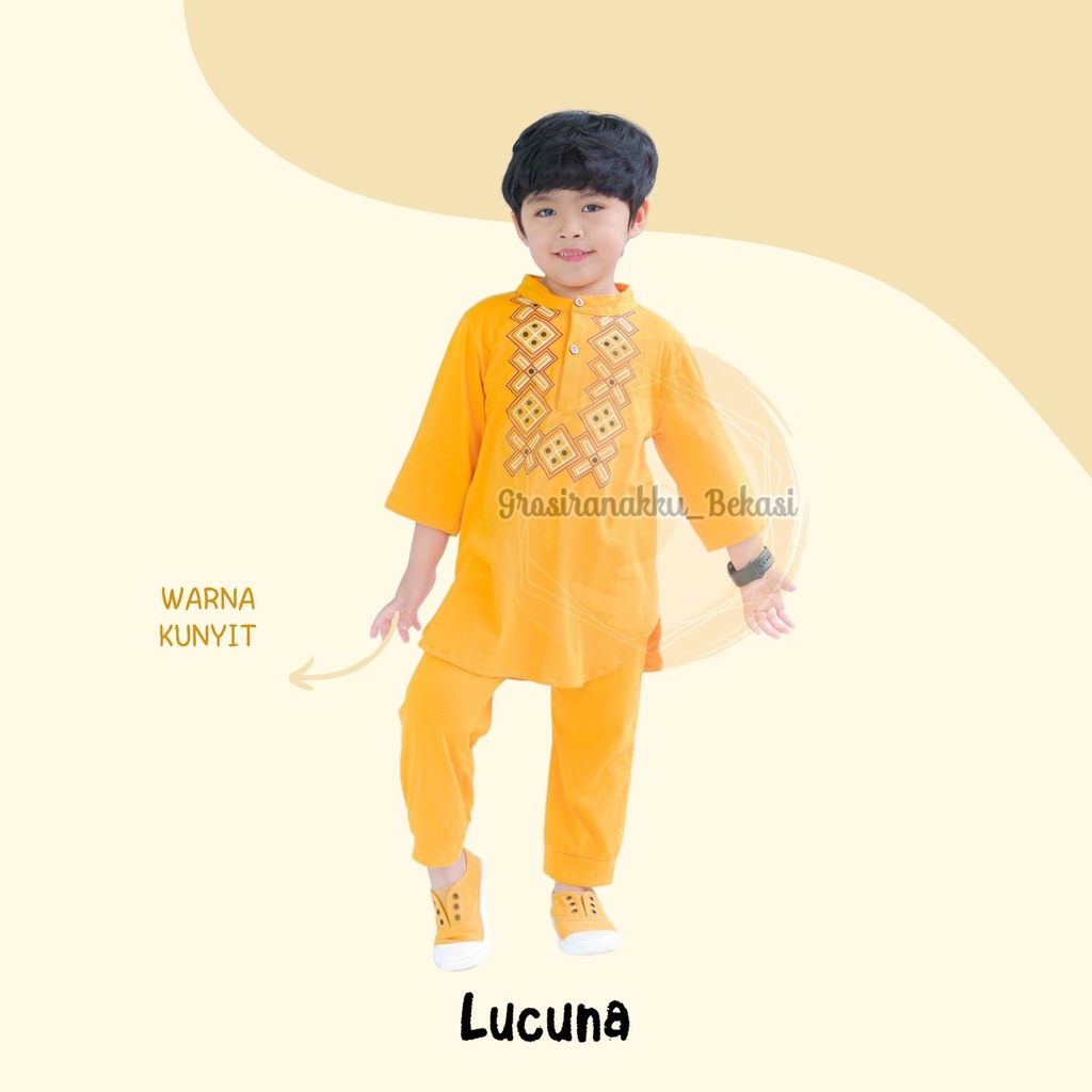 Setelan Koko Anak Fawaz Lucuna Warna Kunyit Size 1-5 Thn