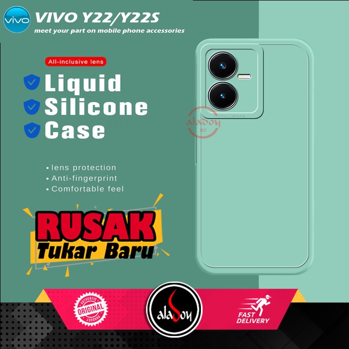 Soft Case Vivo Y22 / Y22S 2022 Case Liquid Silicone Pro Camera Premium Casing