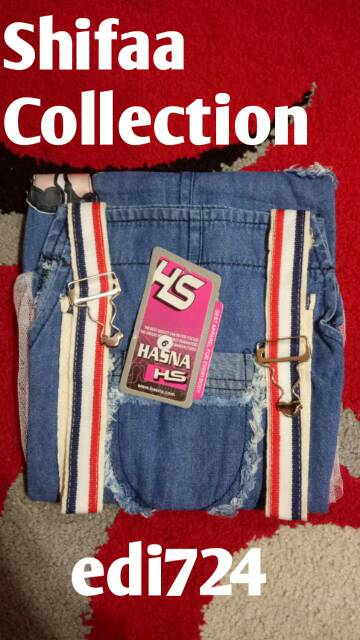 Baju Jeans Over all anak&quot; Boneka LED Bahan Soft Jeans 6 Ons ukuran 6 (OVa)