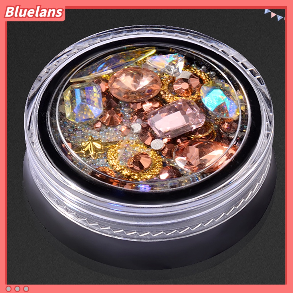 Bluelans Manik-Manik Berlian Imitasi 3D Warna-Warni Untuk Dekorasi Nail Art