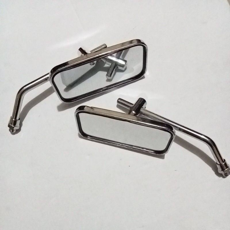 SPION KLASIK SPION RETRO CLASIC MODEL KOTAK CHROME UNTUK SEMUA MOTOR HND DAN YMH SPION MOTOR