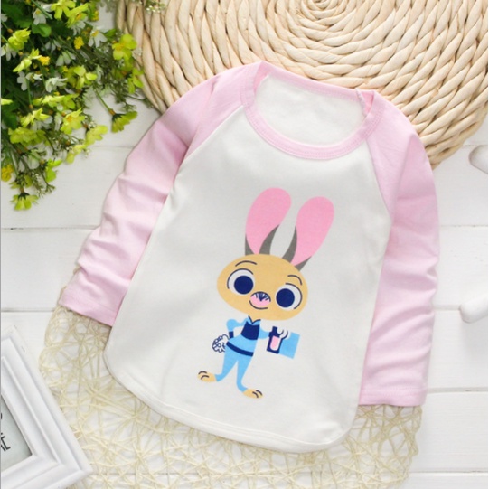 P4 - Pakaian AnakLengan Panjang T-shirt Bayi Kartun Atasan untuk Anak Laki-laki dan Perempuan Import