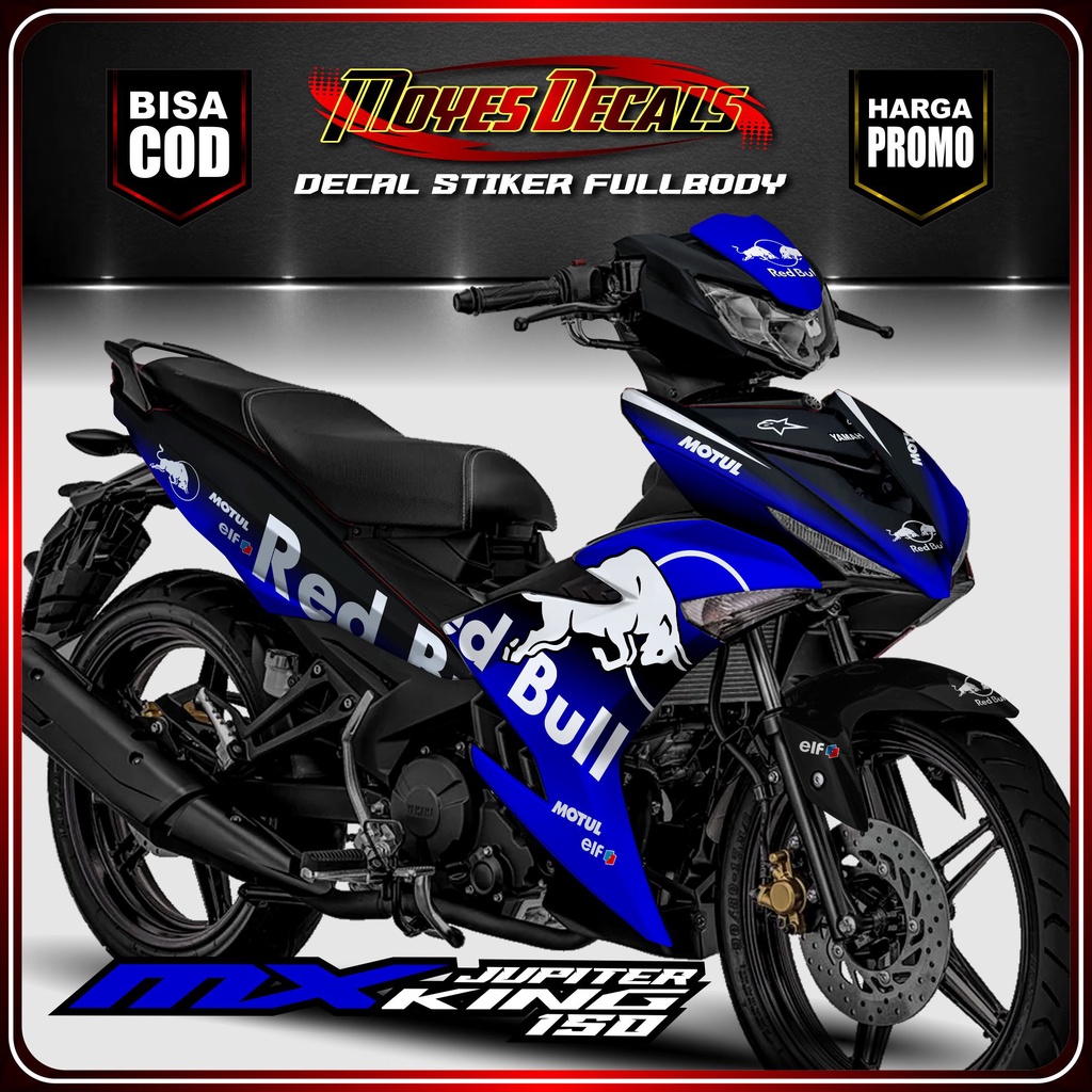 Decal Sticker New Mx King 150 Fullbody Varessi Redbull Biru
