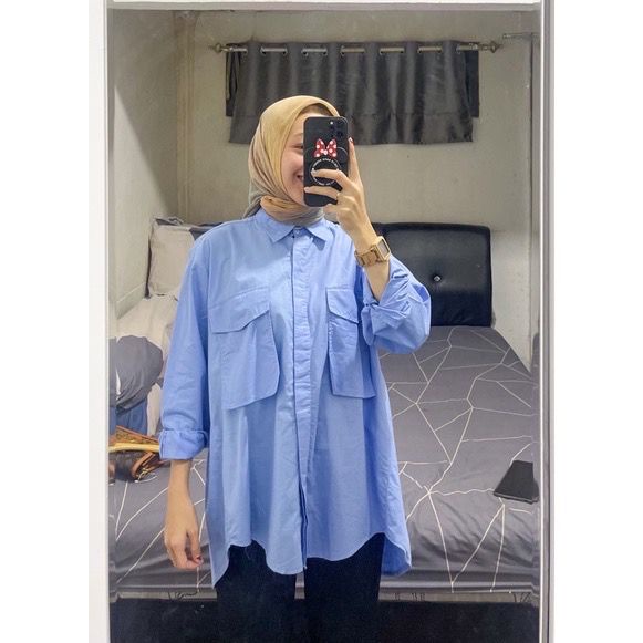 POCKET KEMEJA BLOUSE PREMIUM BAHAN RAYON ORIGINAL100% HIGH QUALITY100%