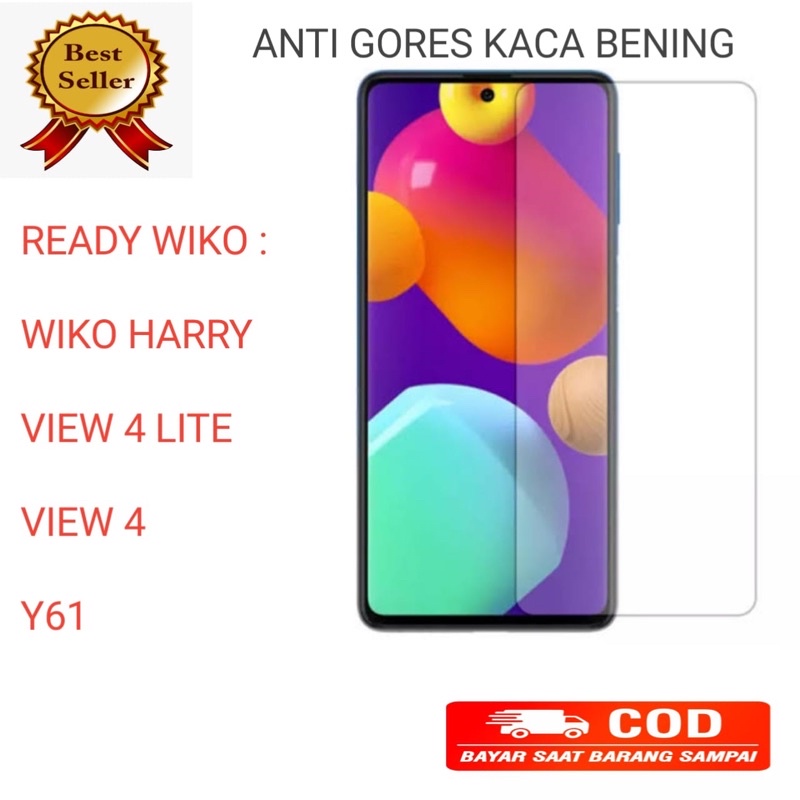 WIKO HARRY VIEW 4 LITE VIEW 4 Y61 TEMPERED GLASS CLEAR ANTI GORES KACA SCREEN PROTECTOR